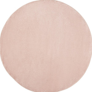 HomeRoots 8' X 8' Pink Round Area Rug - Versatile Indoor/Outdoor Decor, Durable Design, Easy Care & Soft Style 479563
