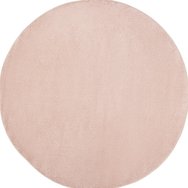 HomeRoots 8' X 8' Pink Round Area Rug - Versatile Indoor/Outdoor Decor, Durable Design, Easy Care & Soft Style 479563