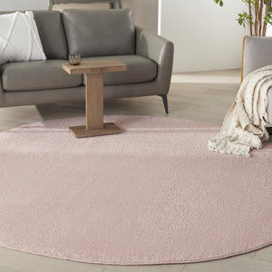 HomeRoots 8' X 8' Pink Round Area Rug - Versatile Indoor/Outdoor Decor, Durable Design, Easy Care & Soft Style 479563