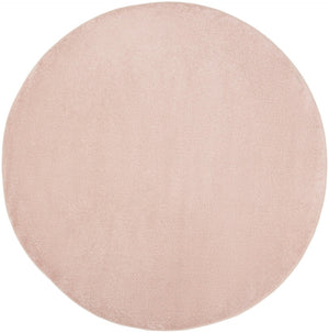 HomeRoots 8' X 8' Pink Round Area Rug - Versatile Indoor/Outdoor Decor, Durable Design, Easy Care & Soft Style 479563