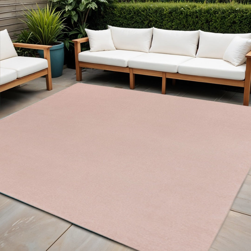 HomeRoots 9' Vibrant Pink Square Area Rug - Durable, Weather-Resistant, Non-Slip Design for Indoor & Outdoor Spaces 479567