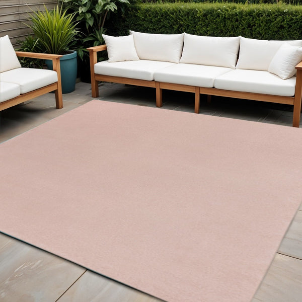 HomeRoots 9' Vibrant Pink Square Area Rug - Durable, Weather-Resistant, Non-Slip Design for Indoor & Outdoor Spaces 479567