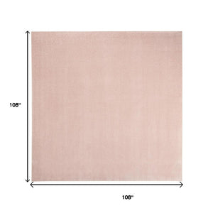 HomeRoots 9' Vibrant Pink Square Area Rug - Durable, Weather-Resistant, Non-Slip Design for Indoor & Outdoor Spaces 479567