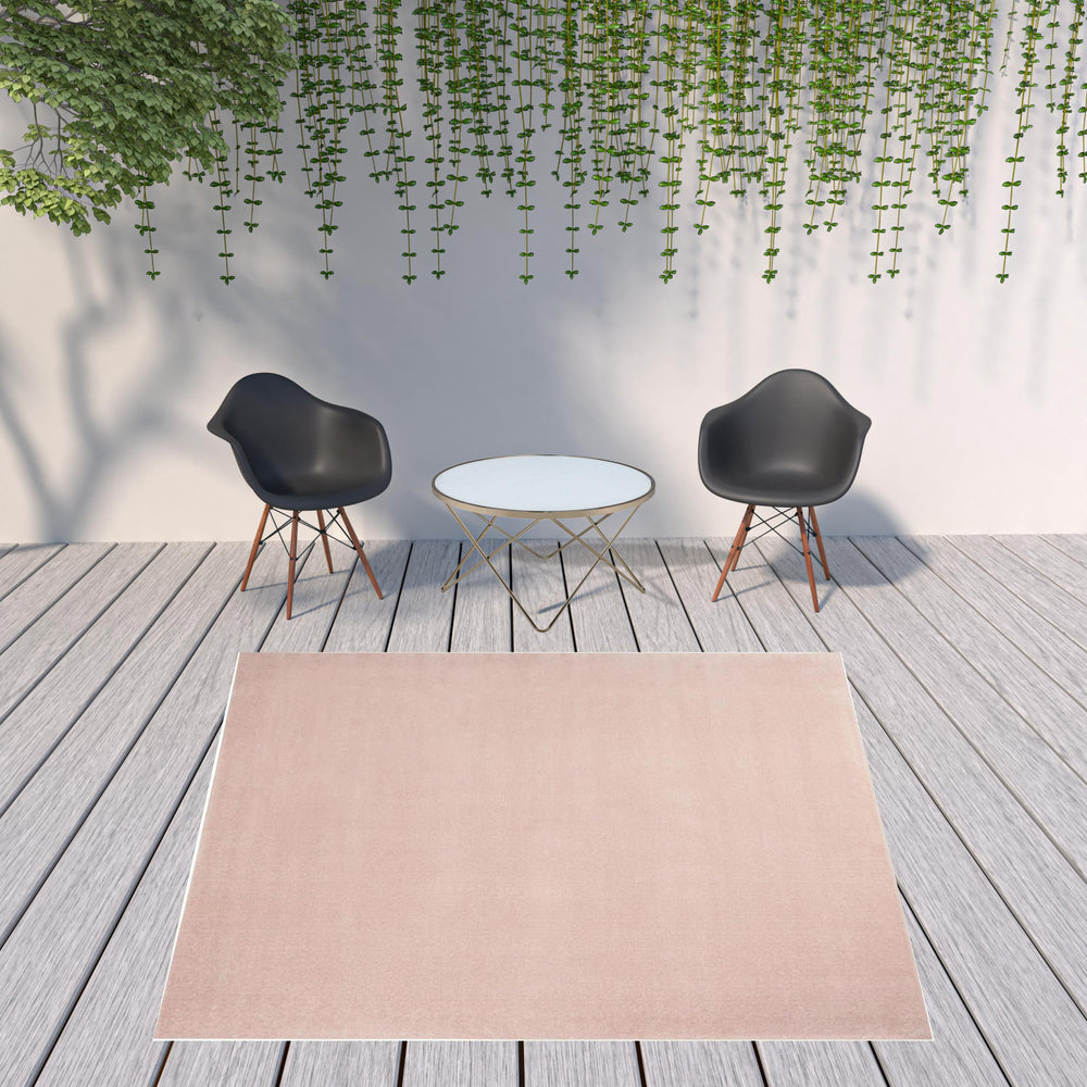 Homeroots 9' X 9' Pink Square Non Skid Indoor Outdoor Area Rug  Polypropylene 479567