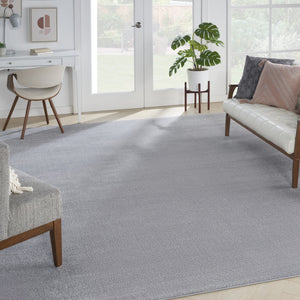 Homeroots 10' X 14' Silver Grey Non Skid Indoor Outdoor Area Rug  Polypropylene 479571
