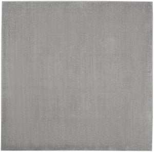 Homeroots 7' X 7' Silver Grey Square Non Skid Indoor Outdoor Area Rug  Polypropylene 479584