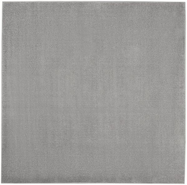 Homeroots 7' X 7' Silver Grey Square Non Skid Indoor Outdoor Area Rug  Polypropylene 479584