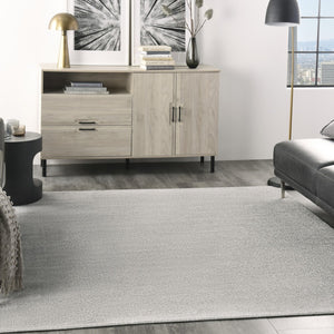 HomeRoots 7' Gray Square Area Rug – Versatile Indoor/Outdoor Comfort with Soft Low-Pile for High-Traffic Spaces 479584