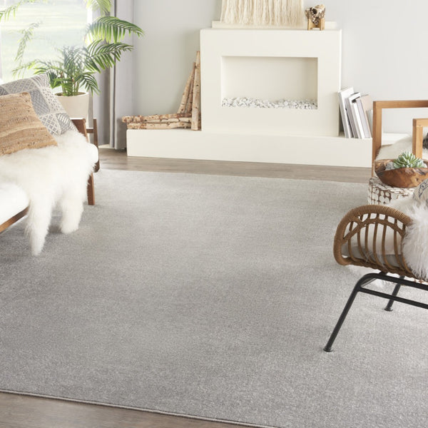 HomeRoots 7' Gray Indoor Outdoor Area Rug - Durable, Versatile, and Easy-Clean for Any Space - Elegant Design! 479586