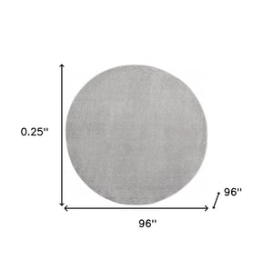HomeRoots 8' Gray Round Indoor-Outdoor Area Rug - Durable, Pet-Friendly Design for Elegant Spaces & Comfort 479588