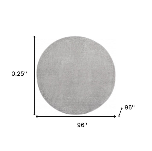 HomeRoots 8' Gray Round Indoor-Outdoor Area Rug - Durable, Pet-Friendly Design for Elegant Spaces & Comfort 479588