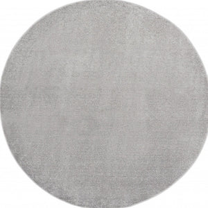 HomeRoots 8' Gray Round Indoor-Outdoor Area Rug - Durable, Pet-Friendly Design for Elegant Spaces & Comfort 479588