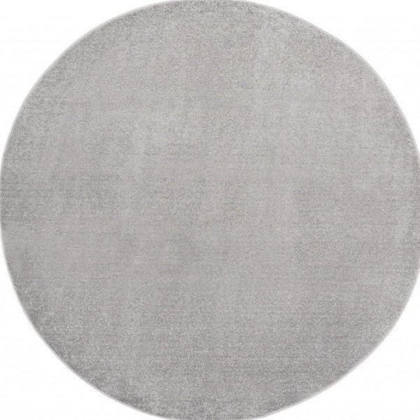 HomeRoots 8' Gray Round Indoor-Outdoor Area Rug - Durable, Pet-Friendly Design for Elegant Spaces & Comfort 479588