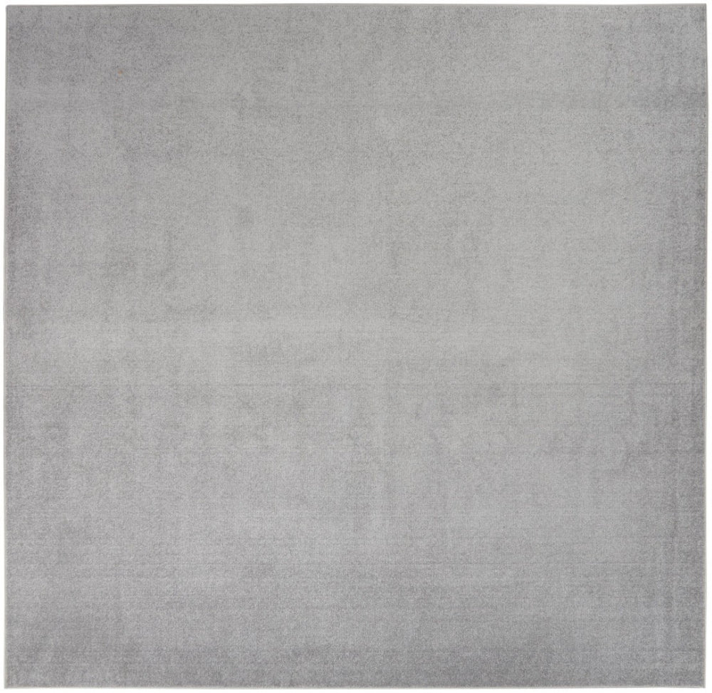 HomeRoots 9' Gray Square Area Rug - Durable Indoor/Outdoor Low-Pile Design for Modern Spaces & Easy Care 479593
