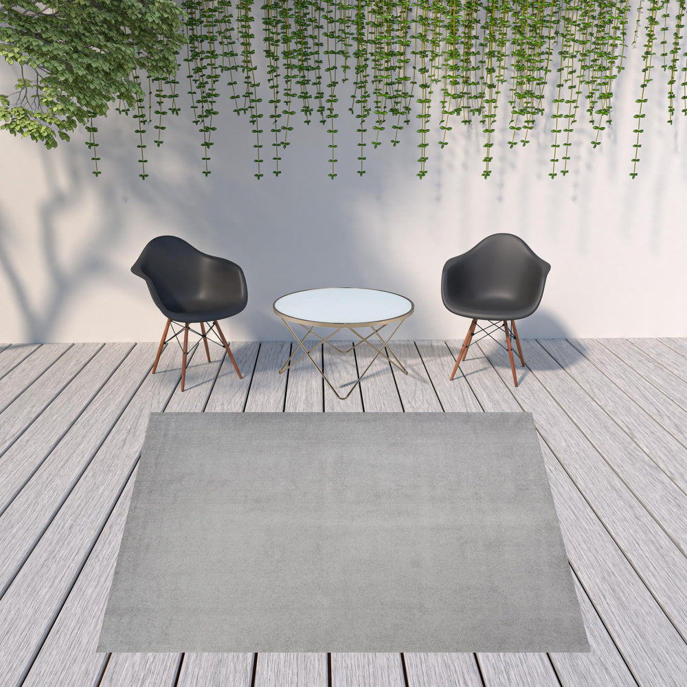 Homeroots 9' X 9' Silver Grey Square Non Skid Indoor Outdoor Area Rug  Polypropylene 479593