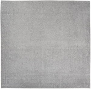 HomeRoots 9' Gray Square Area Rug - Durable Indoor/Outdoor Low-Pile Design for Modern Spaces & Easy Care 479593