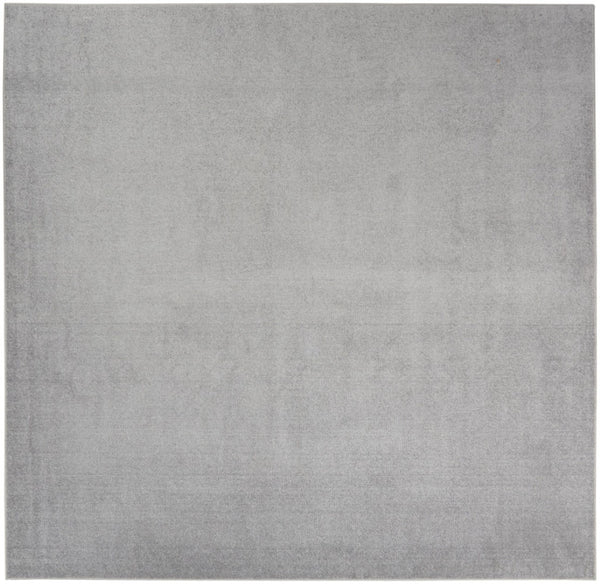 HomeRoots 9' Gray Square Area Rug - Durable Indoor/Outdoor Low-Pile Design for Modern Spaces & Easy Care 479593