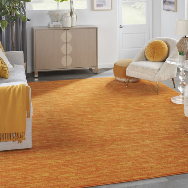 HomeRoots 10' X 14' Orange Indoor Outdoor Area Rug - Vibrant, Weather-Resistant, Stylish for Home & Patio Decor! 479597
