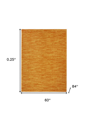 Homeroots 5' X 7' Sunburst Non Skid Indoor Outdoor Area Rug  Polypropylene 479607