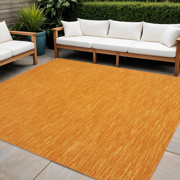 HomeRoots 7' Vibrant Orange Square Area Rug - Indoor/Outdoor Comfort, Durable, Easy Care, Stylish Focal Point 479611