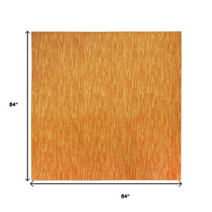 HomeRoots 7' Vibrant Orange Square Area Rug - Indoor/Outdoor Comfort, Durable, Easy Care, Stylish Focal Point 479611