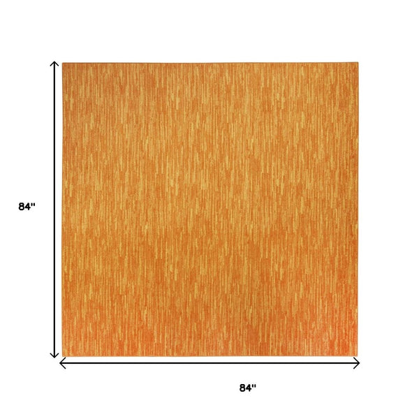 HomeRoots 7' Vibrant Orange Square Area Rug - Indoor/Outdoor Comfort, Durable, Easy Care, Stylish Focal Point 479611