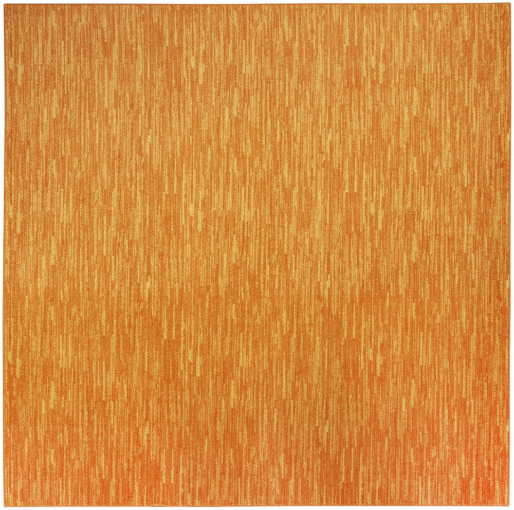 HomeRoots 7' Vibrant Orange Square Area Rug - Indoor/Outdoor Comfort, Durable, Easy Care, Stylish Focal Point 479611