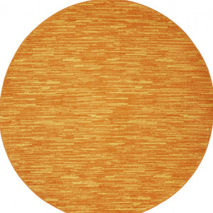 HomeRoots 8' X 8' Vibrant Orange Round Area Rug – Durable, Stylish, Indoor/Outdoor Comfort for Any Space 479615
