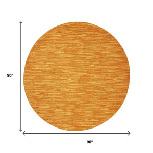 HomeRoots 8' X 8' Vibrant Orange Round Area Rug – Durable, Stylish, Indoor/Outdoor Comfort for Any Space 479615
