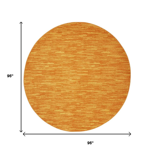 HomeRoots 8' X 8' Vibrant Orange Round Area Rug – Durable, Stylish, Indoor/Outdoor Comfort for Any Space 479615
