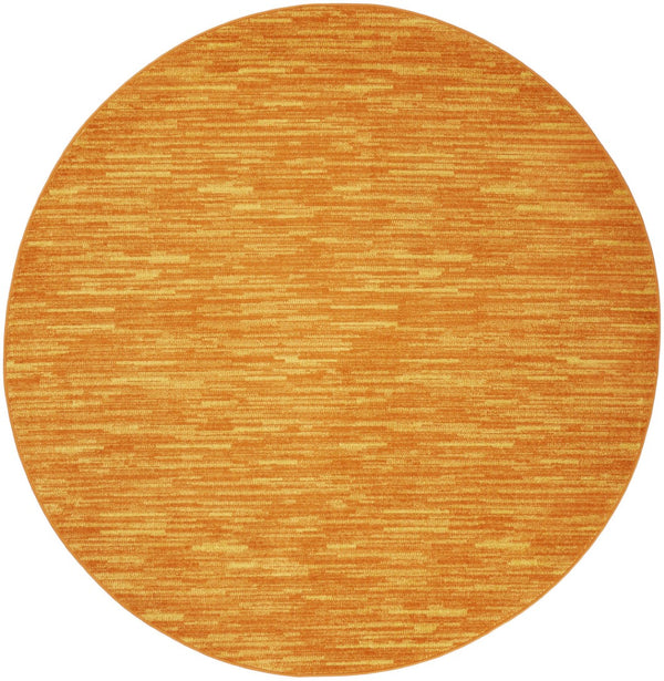 HomeRoots 8' X 8' Vibrant Orange Round Area Rug – Durable, Stylish, Indoor/Outdoor Comfort for Any Space 479615