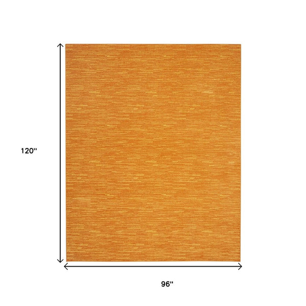 HomeRoots 8' X 10' Vibrant Orange Indoor Outdoor Area Rug - Durable, Weather-Resistant, Low Maintenance Design 479616