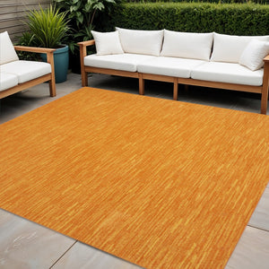 HomeRoots 9' Vibrant Orange Square Area Rug for Indoor and Outdoor Spaces – Stylish, Durable, Easy Care Design 479619