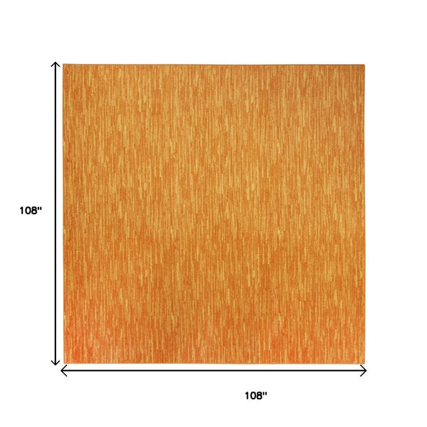 HomeRoots 9' Vibrant Orange Square Area Rug for Indoor and Outdoor Spaces – Stylish, Durable, Easy Care Design 479619