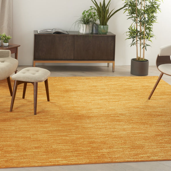 HomeRoots 9' Vibrant Orange Square Area Rug for Indoor and Outdoor Spaces – Stylish, Durable, Easy Care Design 479619