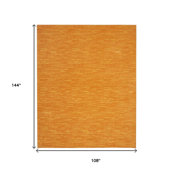 HomeRoots 9' X 12' Orange Indoor Outdoor Area Rug - Stylish, Durable, and Versatile for Any Living Space! 479620
