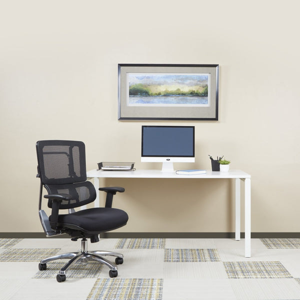OSP Home Furnishings Vertical Mesh Back Manager Chair with Lumbar Support for Modern Home Office Use Coal 99662C-30