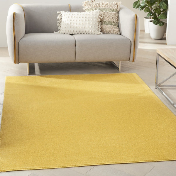 HomeRoots 6' X 9' Yellow Indoor Outdoor Area Rug - Durable, Easy-Clean, Soft Surface for Vibrant Home & Patio Decor 479635