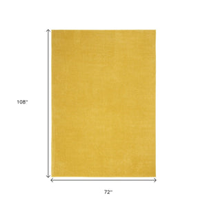 HomeRoots 6' X 9' Yellow Indoor Outdoor Area Rug - Durable, Easy-Clean, Soft Surface for Vibrant Home & Patio Decor 479635