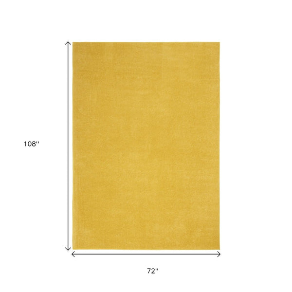 HomeRoots 6' X 9' Yellow Indoor Outdoor Area Rug - Durable, Easy-Clean, Soft Surface for Vibrant Home & Patio Decor 479635