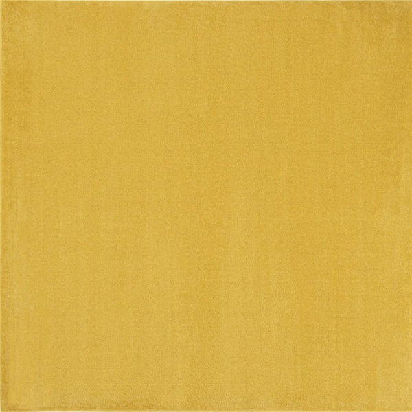 HomeRoots 7' Vibrant Yellow Square Area Rug - Stylish Indoor/Outdoor Accent, Durable, Easy Care & Pet Friendly 479637