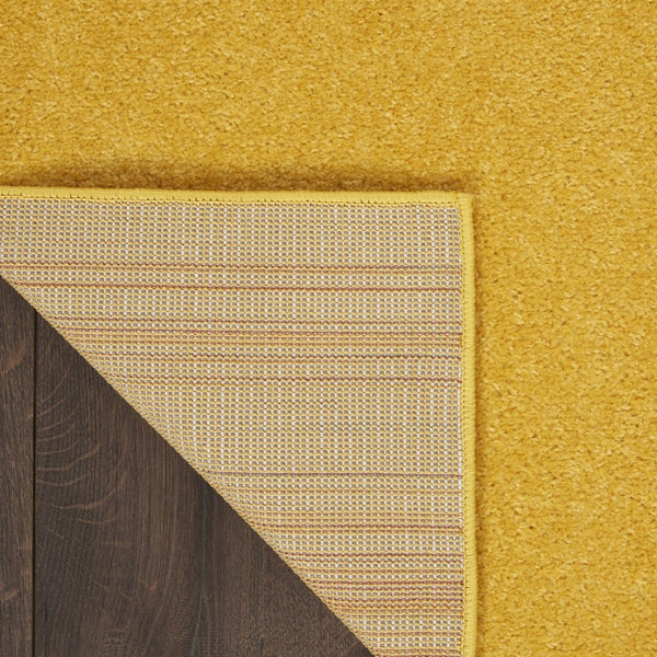 HomeRoots 7' Vibrant Yellow Square Area Rug - Stylish Indoor/Outdoor Accent, Durable, Easy Care & Pet Friendly 479637