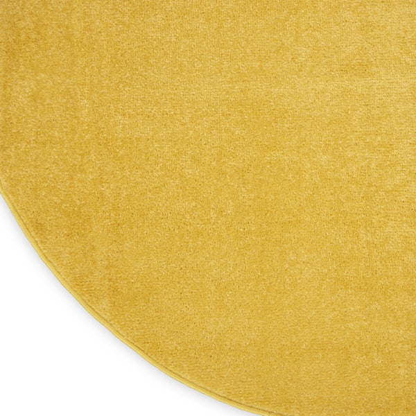 HomeRoots 8' Yellow Round Area Rug - Durable Indoor/Outdoor Mat, Soft Texture, Weather-Resistant & Easy Care 479640