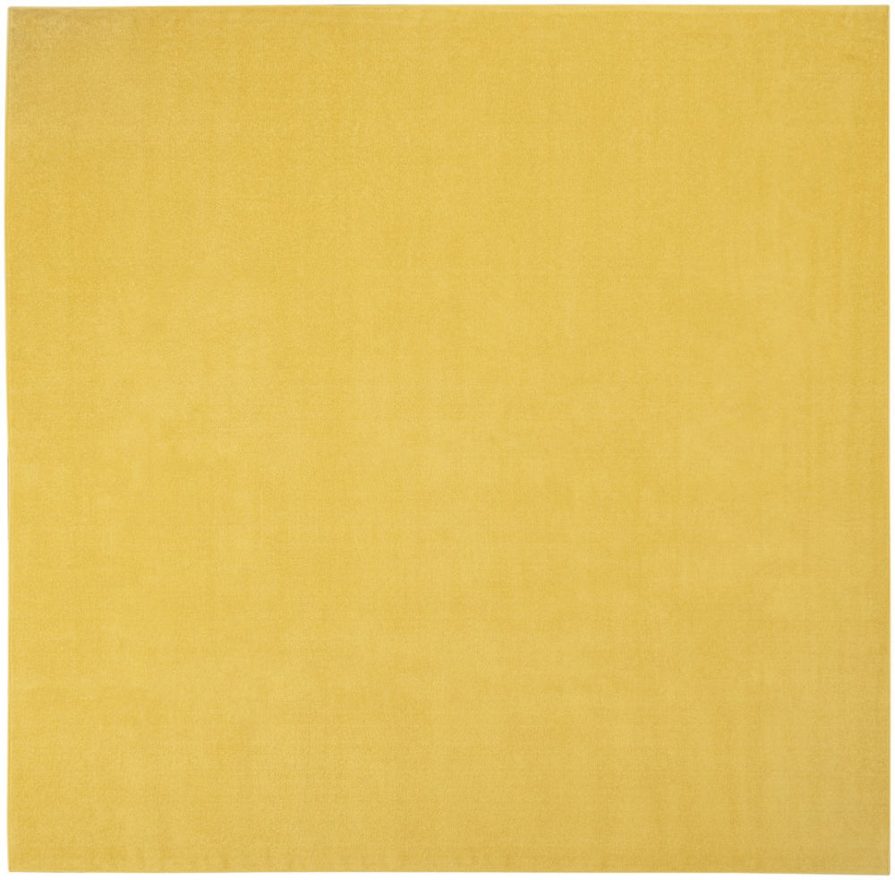 HomeRoots 9' Yellow Square Area Rug – Durable, Vibrant Indoor/Outdoor Accent for Homes & Patios, Easy Care 479645