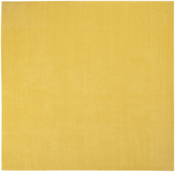 HomeRoots 9' Yellow Square Area Rug – Durable, Vibrant Indoor/Outdoor Accent for Homes & Patios, Easy Care 479645