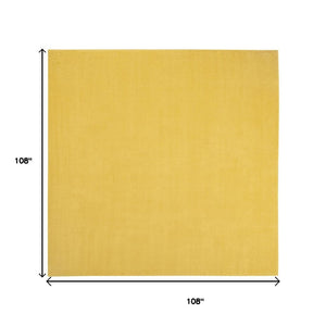 HomeRoots 9' Yellow Square Area Rug – Durable, Vibrant Indoor/Outdoor Accent for Homes & Patios, Easy Care 479645