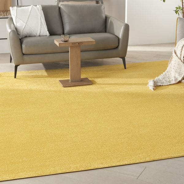HomeRoots 9' Yellow Square Area Rug – Durable, Vibrant Indoor/Outdoor Accent for Homes & Patios, Easy Care 479645