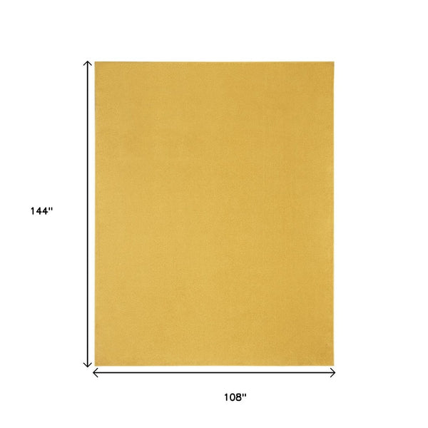 HomeRoots 9' X 12' Yellow Area Rug – Versatile Indoor/Outdoor Style, Durable, Easy Maintenance for Any Space 479646