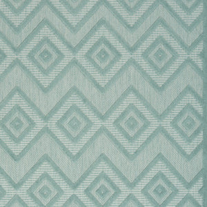 Homeroots 5' X 7' Aqua And Teal Argyle Indoor Outdoor Area Rug  Polypropylene And Polyester 479649