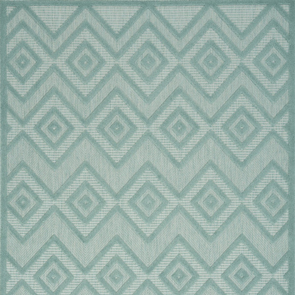 Homeroots 5' X 7' Aqua And Teal Argyle Indoor Outdoor Area Rug  Polypropylene And Polyester 479649